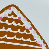 Image 3 of Christmas Holiday Blank Notecards - Gingerbread Cookie Latte Stone Pillar Cottage