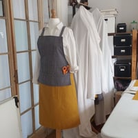 Image 12 of Ochre Canvas/Stripe Denim Crossback Apron No23:1