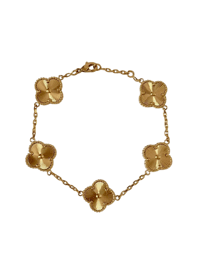 Image 1 of Gold and Silver Clover Bracelet 5 Motifs Alhambra Clover Bracelet High Quality Stainless Steel
