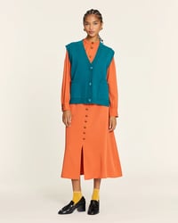 Image 3 of Chaleco de punto con botones de corazón verde  de Pepaloves