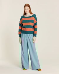 Image 2 of Jersey de rayas verde y toffe de Pepaloves