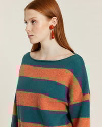 Image 1 of Jersey de rayas verde y toffe de Pepaloves