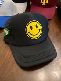 Black Smiley Trucker Hat