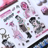 Image 1 of Pinku & Spikes sticker sheet (kiss cut)