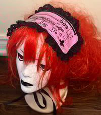 Image 1 of angel autopsy medical headdress (pink x black)