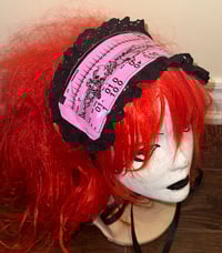 Image 2 of angel autopsy medical headdress (pink x black)