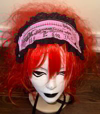 Image 3 of angel autopsy medical headdress (pink x black)