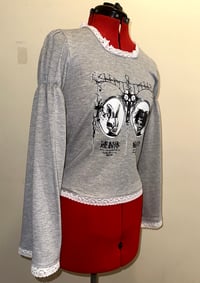 Image 3 of angel autopsy cutsew (grey x white)