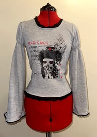 Image 1 of angel autopsy cutsew w/ corset lacing (grey x black)