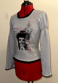 Image 2 of angel autopsy cutsew w/ corset lacing (grey x black)