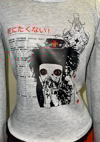 Image 4 of angel autopsy cutsew w/ corset lacing (grey x black)