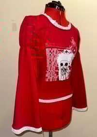 Image 2 of angel autopsy cutsew w/ corset lacing (red x white)
