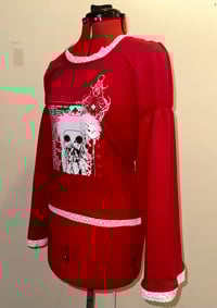 Image 3 of angel autopsy cutsew w/ corset lacing (red x white)