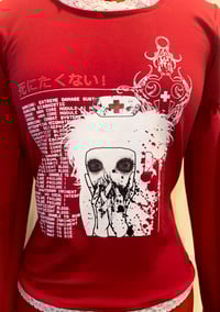 Image 4 of angel autopsy cutsew w/ corset lacing (red x white)