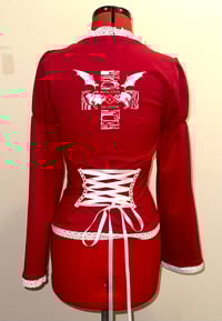 Image 5 of angel autopsy cutsew w/ corset lacing (red x white)
