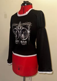 Image 2 of angel autopsy cutsew w/ corset lacing (black x white)