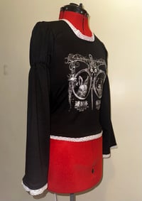 Image 3 of angel autopsy cutsew w/ corset lacing (black x white)