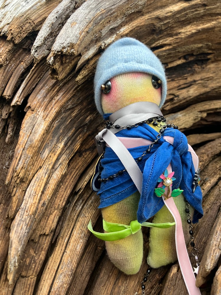 Image of Trilby - forest companion. mixed media doll charm.