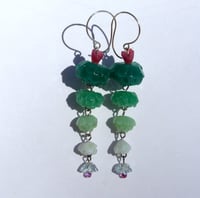 Image 2 of Hanging Floral Gradient earrings (jades)