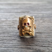 Image 1 of OOAK Jolly Roger Skull Ring, c. 1940s