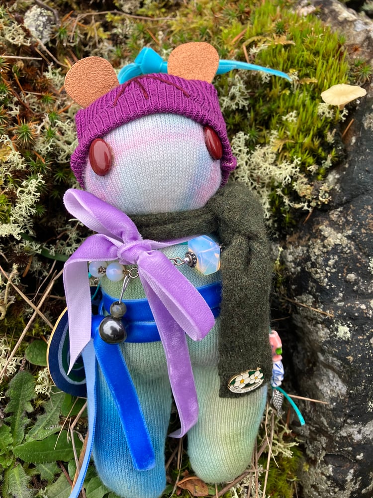 Image of Star - forest companion. mixed media doll charm.