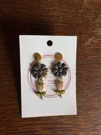 Image 3 of Dangle vintage tulip earrings 