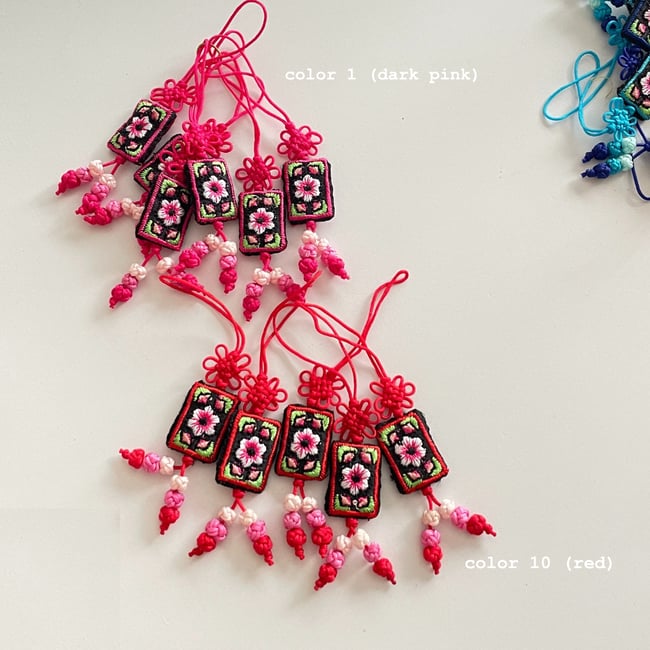 'flower frame' korean traditional norigae charm