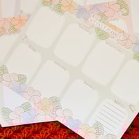 Image 3 of Daily Weekly Planner Sheets Gift Set Tropical Floral Plumeria Flowers