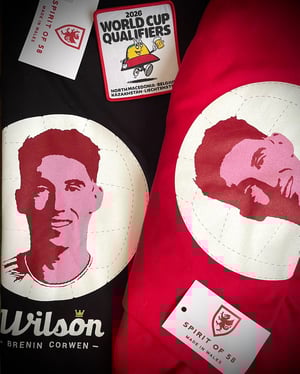 Image of Wilson ‘Brenin Corwen’  T Shirt in Red & Black 
