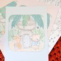 Image 1 of Letter Writing Stationery Coloring Pages Set Storybook Inspired Kepuha Ko'ko Carabao Abbok 