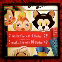 Image 1 of Walt Disney - Pinocchio - Gilette Blue Blades - Barbershop / Large Store Display Sign Panel (1939)