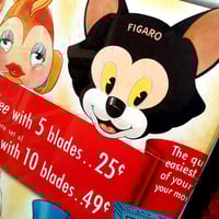 Image 2 of Walt Disney - Pinocchio - Gilette Blue Blades - Barbershop / Large Store Display Sign Panel (1939)