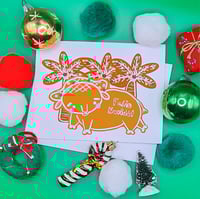 Image 5 of Christmas Blank Notecards Gingerbread Cookie Illustration Tropical Carabao 