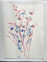 Image 1 of "Flower Bomb" Painted Flowers on Arches Paper.