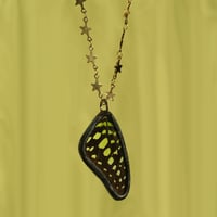 Image 1 of Tailed Jay Butterfly Necklace (black patina)