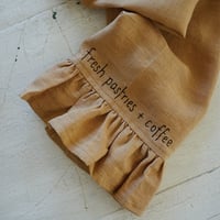 Image 2 of ruffled linen towel - fresh pastries + coffee