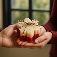 Image 5 of Holiday Snowflake Candles RED COLOR – Set of 4