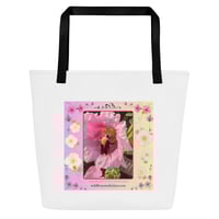 Image 3 of Hollyhock with Bumble Bee - Large Tote Bag