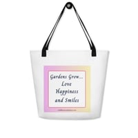 Image 2 of Hollyhock with Bumble Bee - Large Tote Bag