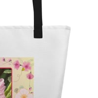 Image 6 of Hollyhock with Bumble Bee - Large Tote Bag