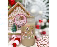 Ghostie Christmas Glass Can