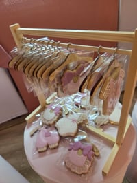 Image 1 of Coquette Baby Shower Cookies: Pink Bows, Customizable