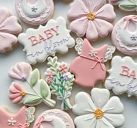 Image 1 of 1 dozen Baby in bloom cookies! Several styles and custom  colors