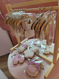 Image 3 of Coquette Baby Shower Cookies: Pink Bows, Customizable