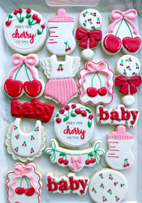Image 2 of She's the cherry on top royal icing cookies