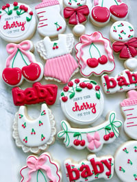 Image 3 of She's the cherry on top royal icing cookies
