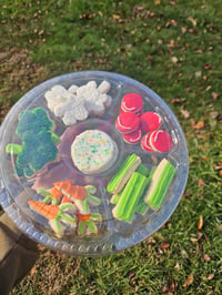 Image 1 of Vegetable Cookie Tray: 32 Royal Icing Cookies, Party Treat
