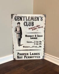 Image 1 of Vintage Style Distressed Gentlemen’s Club Metal Sign
