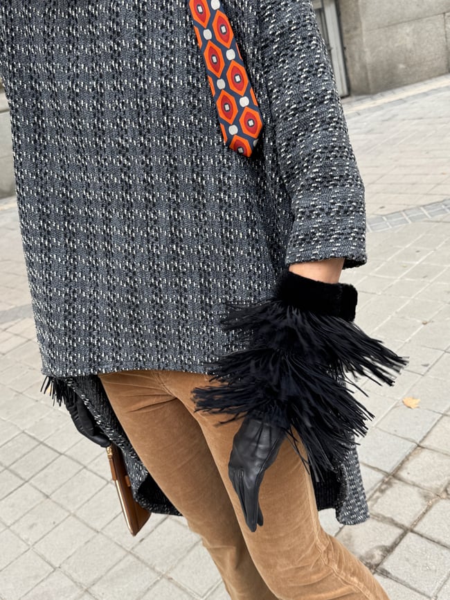 AMAZONA KAFTAN IN GREY TWEED 