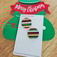 Image 2 of Christmas Stripes Studs - Large 25mm
